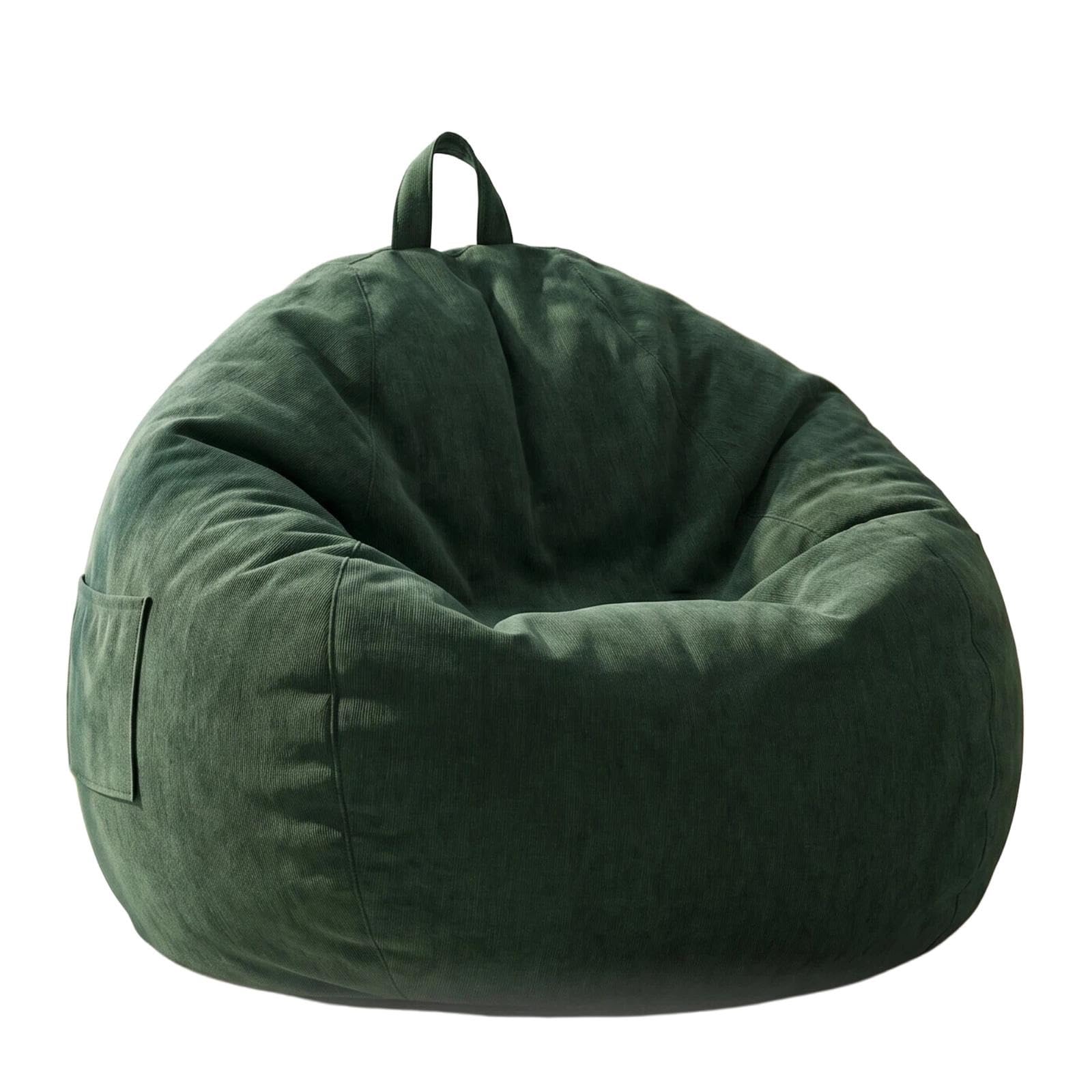 WQQYU6HKF sofa chair Dark Green Bean Bag Chair Lazy Sofa for Living Room Bedroom and Lounge living room chair(Small)