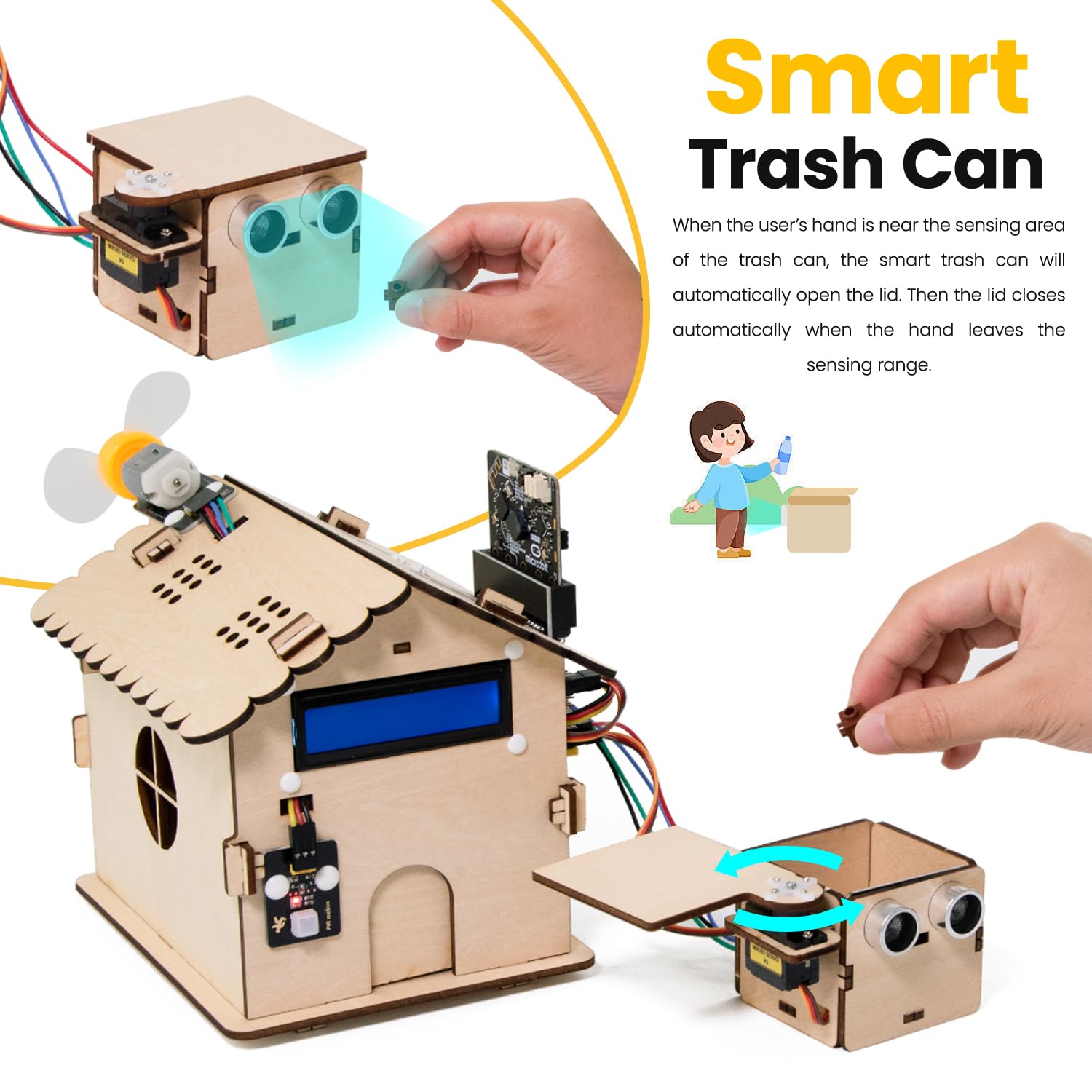 KEYESTUDIO BBC Micro:bit Smart Home Kit für Microbit V2 (ausgeschlossen), DIY-Sensormodul-Starterkit, Blocks- und Python-Code, Detaillierte Projektbeispiele Online-Tutorial enthalten