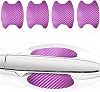 Kewucn 4PCS Car Door Handle Sticker, Carbon Fiber Auto Door Side Handle Protective Films, Anti-Scratch Vehicle Door Cup Protector, Universal Exterior Accessories for Most Cars (Black)