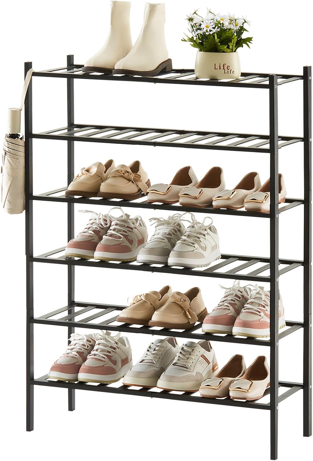 quiseolu Shoe Rack Organizer for Closet Entryway, 6 Tier