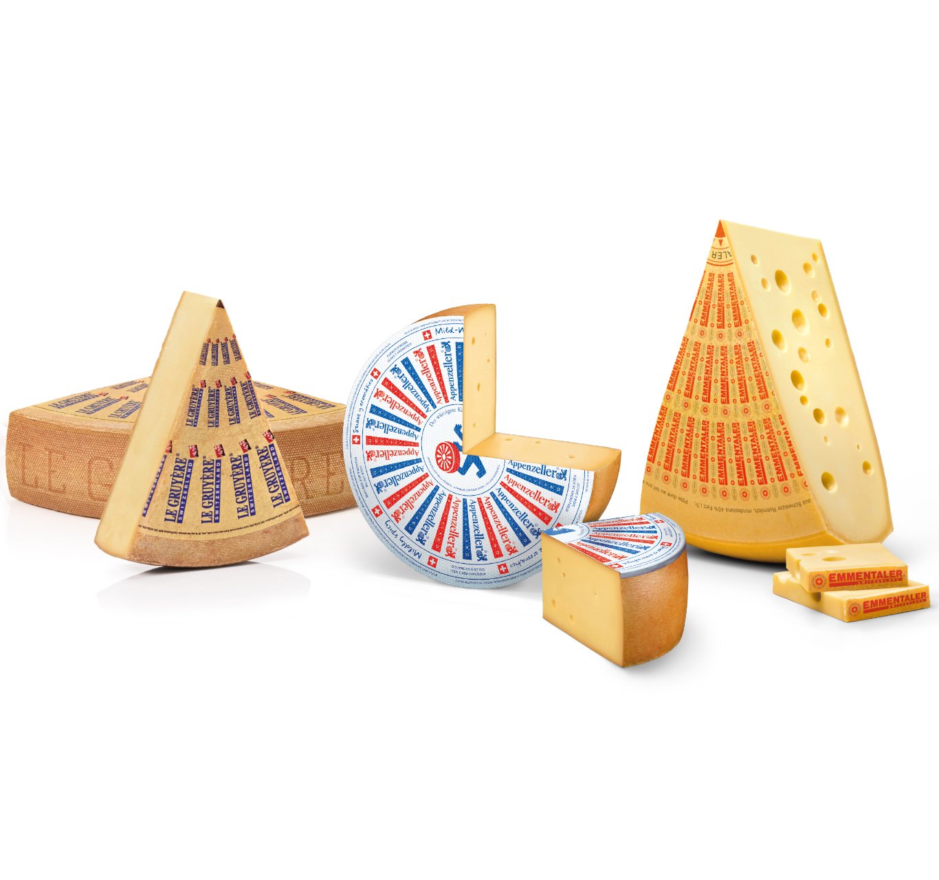 Schweizer Käse Sortiment Appenzeller mild Emmentaler classic Greyerzer mild 1kg