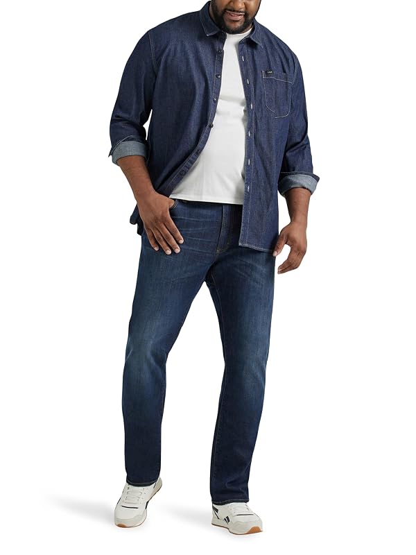 Lee Men's Big & Tall Extreme Motion Athletic Taper Jean Blue Strike 56W x 30L by Lee - Used condition - Image 2