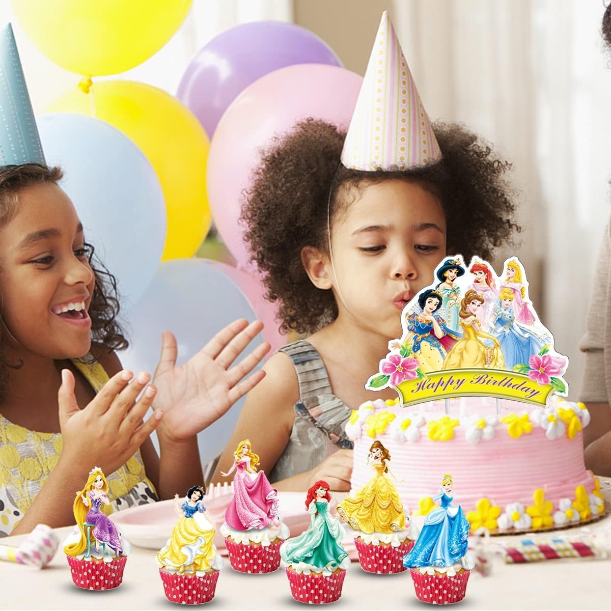Décorations De Gâteau Princesse - Lot De 8 Toppers - Pour Anniversaire Fille, Baby Shower - Non Comestible - 6