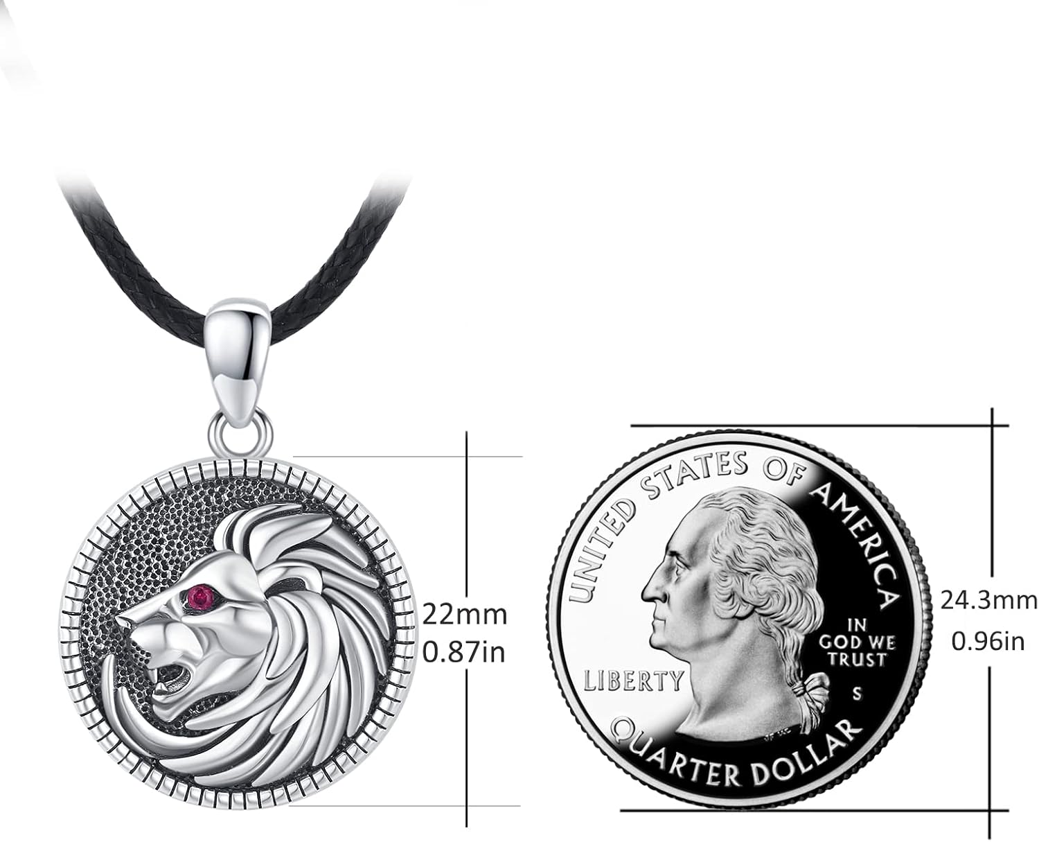 Sterling Silver Vintage Animals Pendant Gothic Hip Hop Necklace - Lion, Dragon, Tiger, Medusa, Raven Animal Jewelry Gift - Image 4