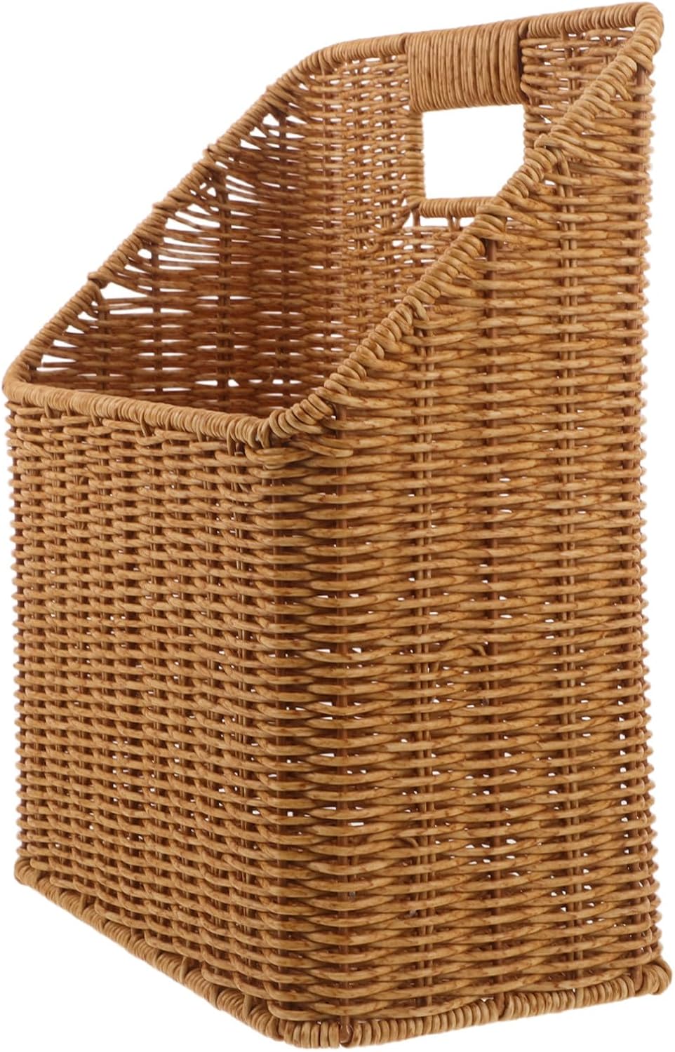 Woven Pe Hanging Magazine Storage Mounted Wall Holder Basket for with Handle , Metal Material , Easy Installation and Space-saving Design Books Files Living Room