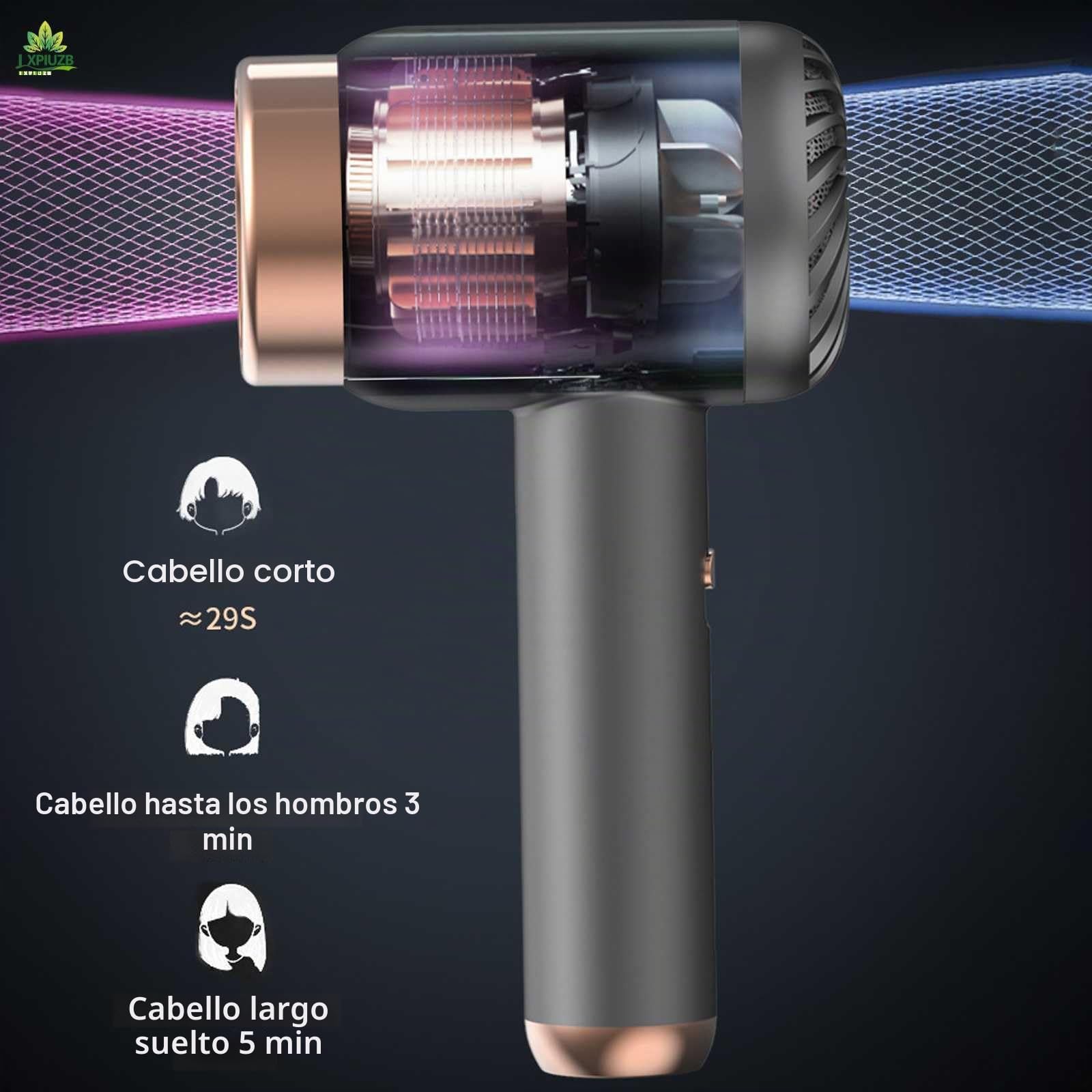 Secador De Pelo Sin Cable, 3 Velocidades De Aire Caliente Y FríO Recargable Secador Pelo Viaje, Cuidado del Cabello A Temperatura Constante 1000w Ion Negativo Secador Pelo Profesional