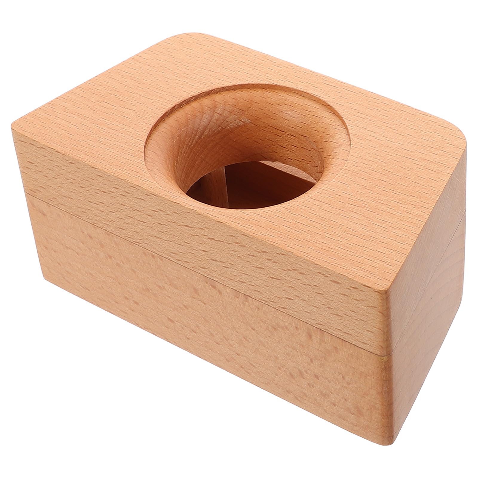 Zerodeko Supporto per Cellulare in Legno Amplificatore Acustico Naturale a Foro Singolo a Forma Trapezoidale, Supporto Creativo per Videochiamate e Decorazione da Scrivania
