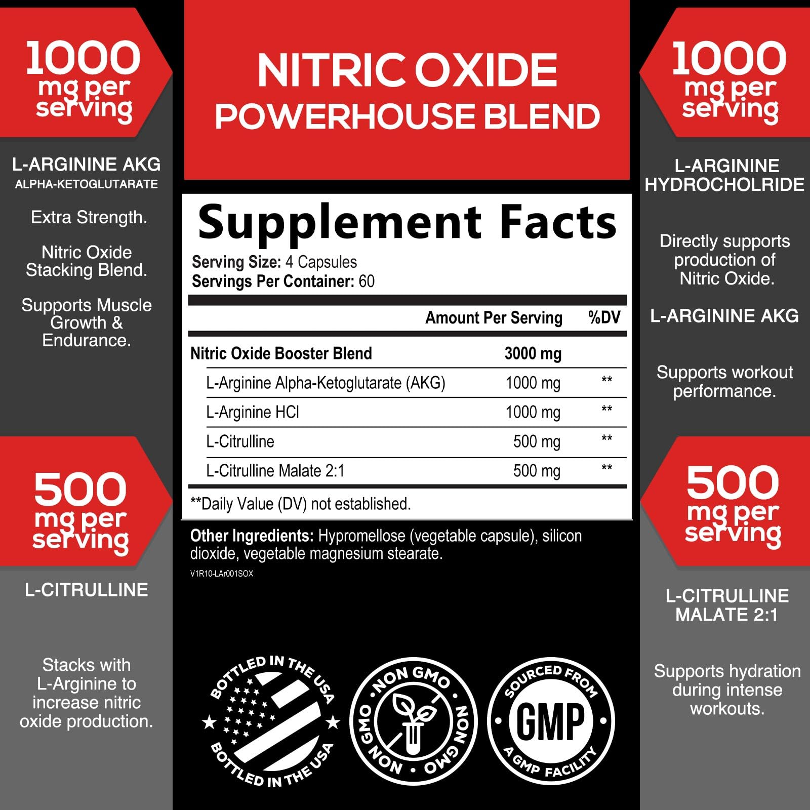 citrulline glutathione L-Citrulline 1,200mg, Nitric Oxide for Circulation + Pump, 210 Capsules Cytolline