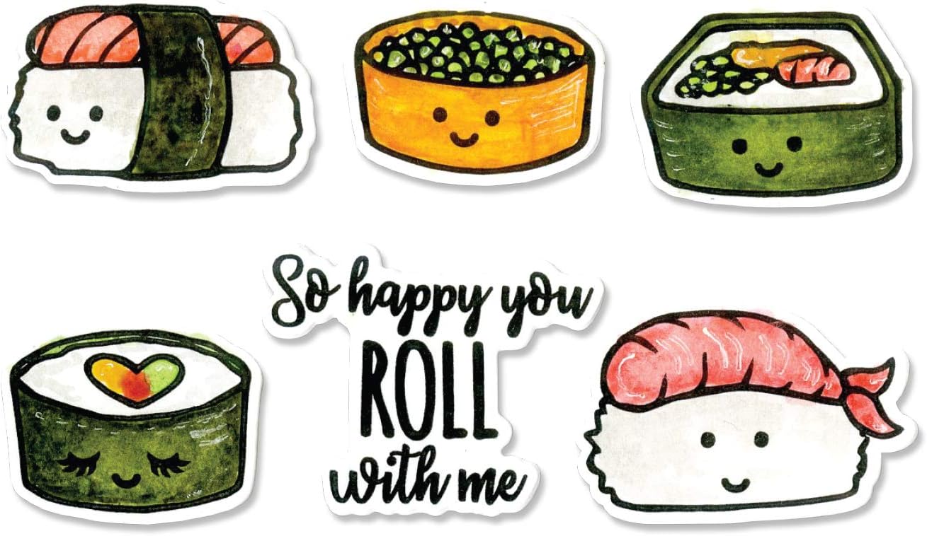 Sizzix Framelits Die Set with Stamps Sushi Roll, 6-Pack, Multicolor