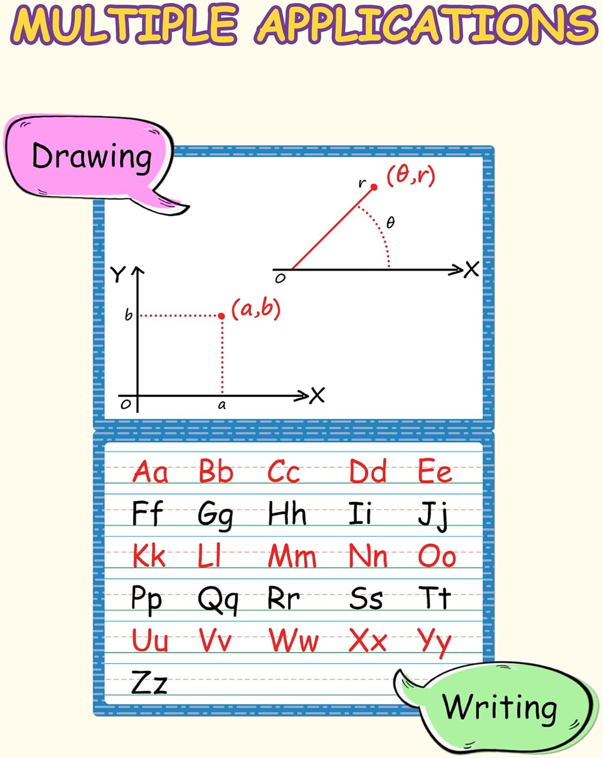 Giant Magnetic Draw & Write Paper, Dry Erase Handwriting Chart, Lined Paper for White Board Accessories, Classroom Teacher Must Haves, Elementary, Essential Homeschool Teaching Supplies