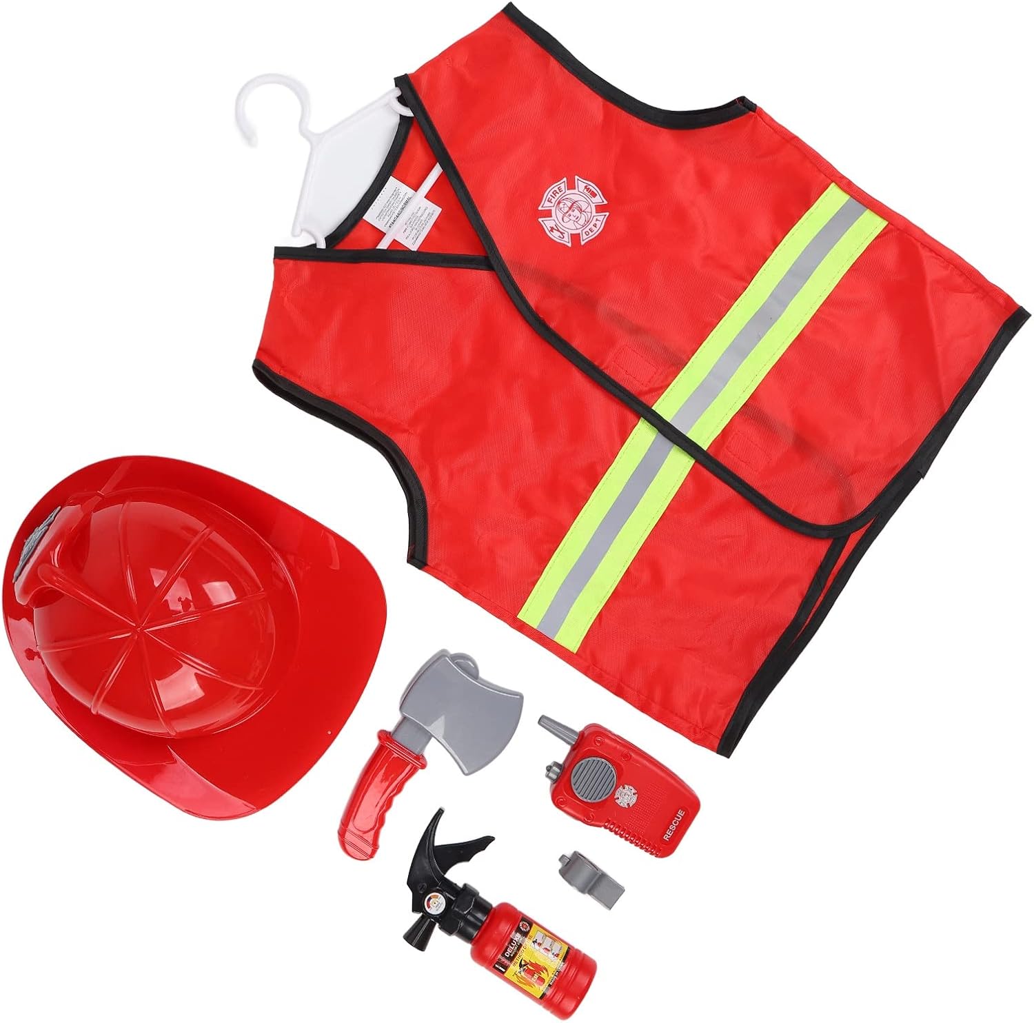 WNUV Conjunto de Disfraz de Bombero, Cómodo Mini Juego de rol de Simulación, Disfraz de Bombero de Alta Durabilidad para Niños, Niñas, Niños, Niños