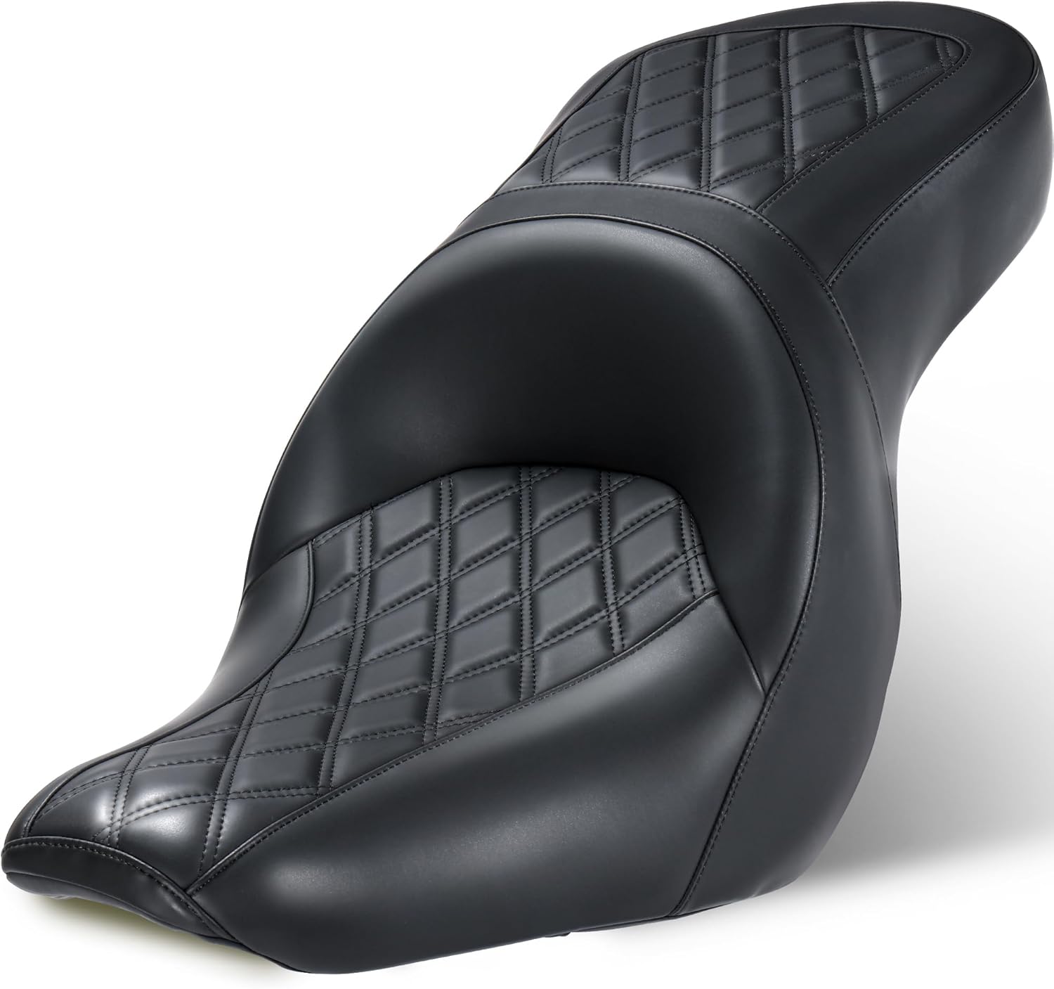 MoKitDora One-Piece Softail Driver Passenger Seat for Harley 2018-Later Harley Low Rider FXLR FXLRS FXLRST and Sport Glide FLSB Models, Lattice Stitched