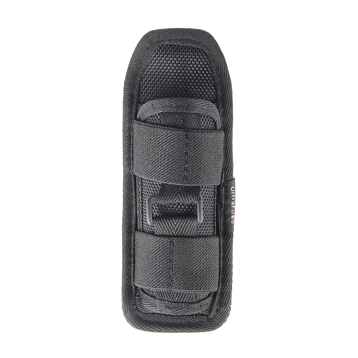 Ultrafire Funda de Linterna Nylon Stretchy Tactical Antorcha Bolsa Titular de la Antorcha Cubierta con Clip de 360 Grados Rotatable Cinturón, Negro