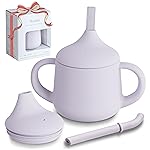 Moonkie Silicone Baby Sippy Cups | 3 Stages Training Cup Straw Cup for Infants Toddlers and Kid | 4 oz 1Pack