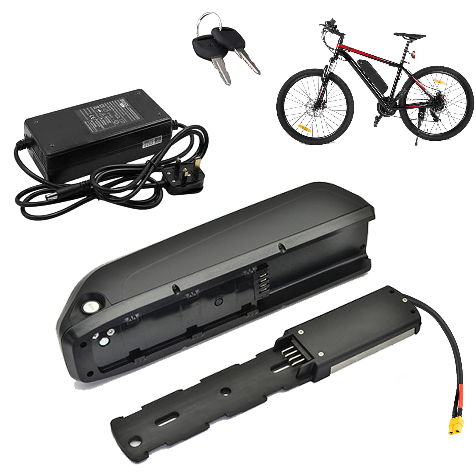 8Ah 13Ah 10Ah E-bike Batteries 24V 36V 48V 52V Down Tube Battery with XT60 Plug and Charger Li-ion Battery for 50W-520W Motor Conversion Kits 36V10Ah