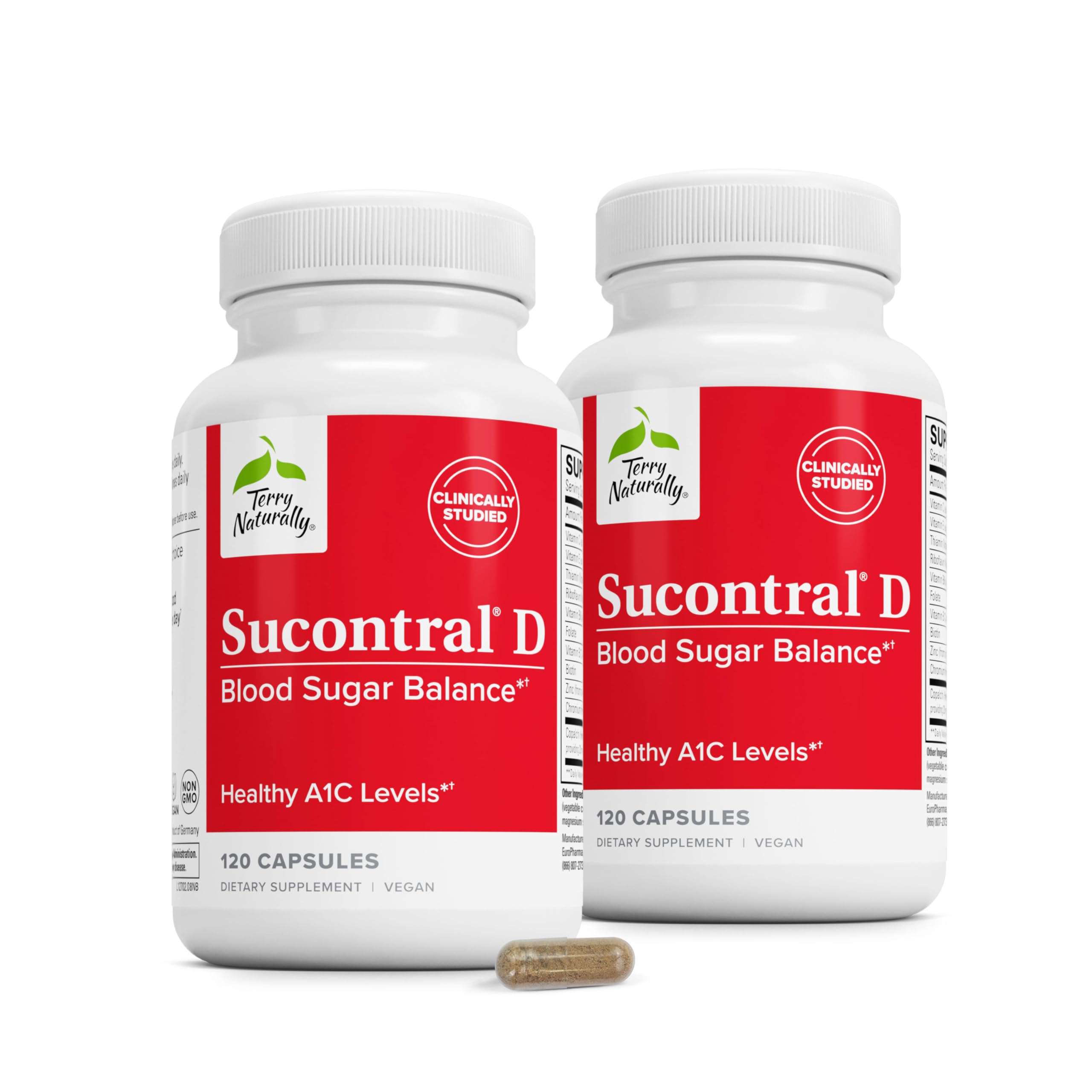 Terry Naturally Sucontral D - Blood Sugar & Carb Metabolism - 120 Count 120 Count (Pack of 2)