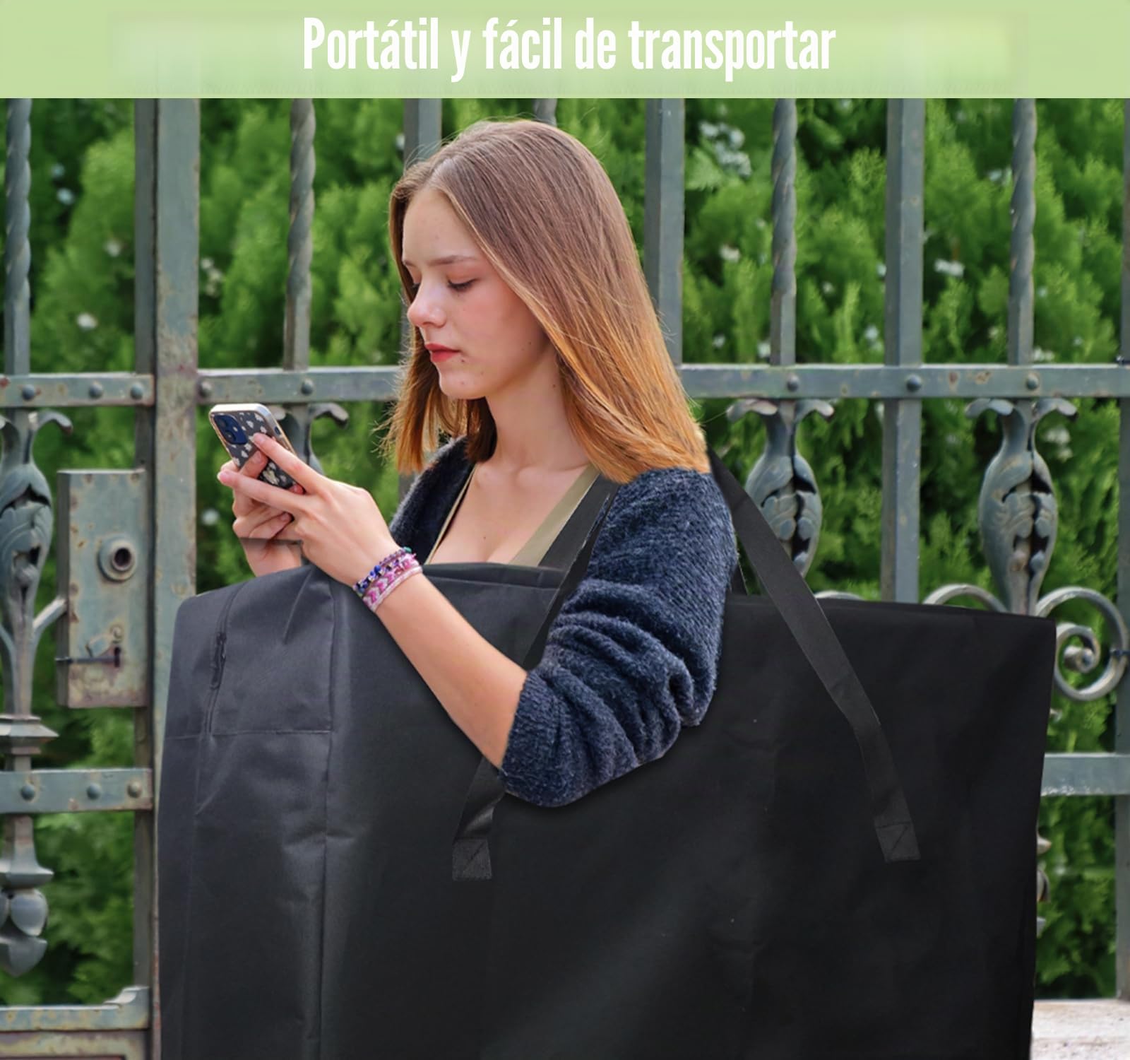 Bolsa de Almacenamiento Plegable para Mesa de 4/6/8 pies, Impermeable, Resistente, Bolsa de Transporte Grande para mesas Plegables, Cubierta de mesas de Picnic/Campamento con Cremallera