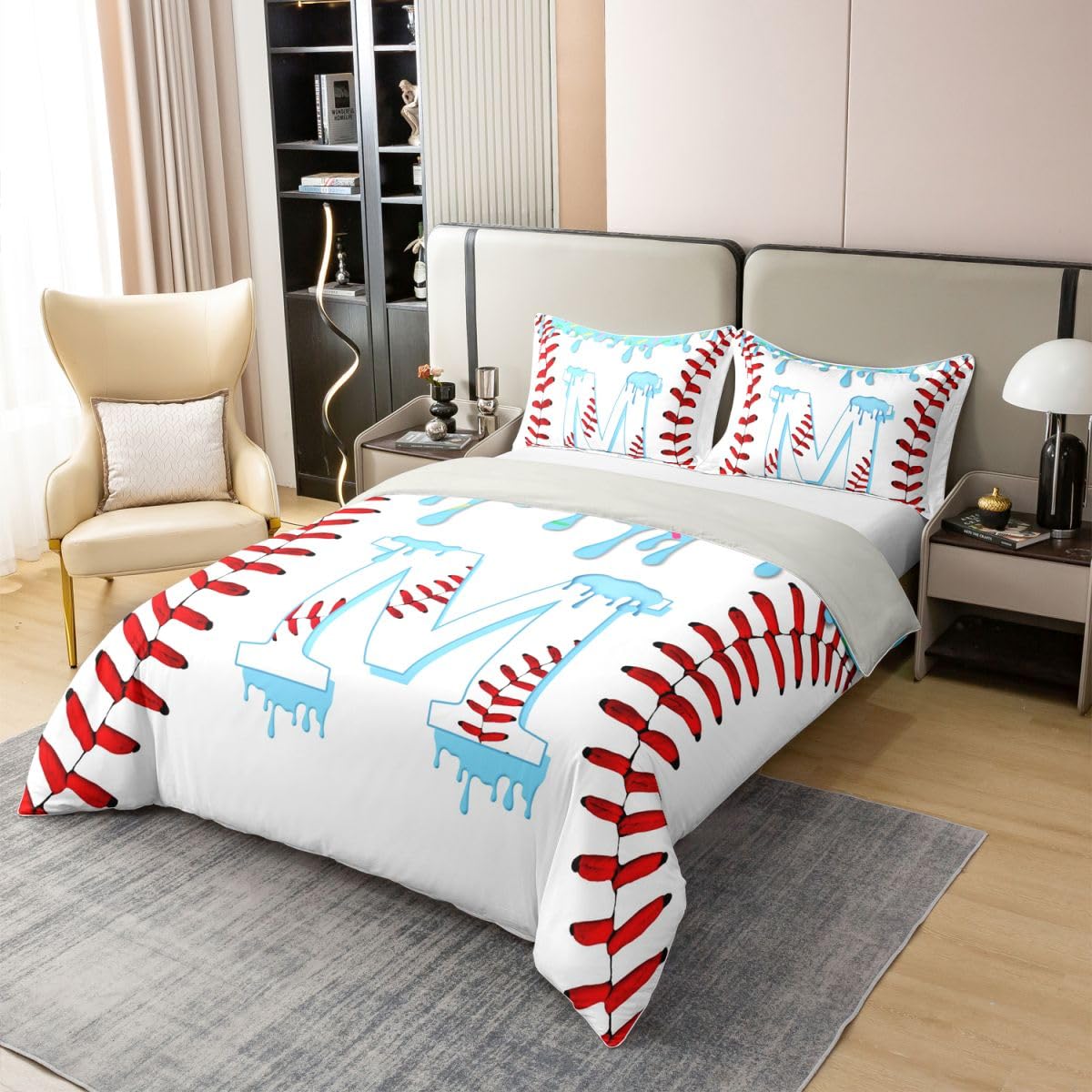 Homewish Blauer Eiscreme Tropf Bettwäsche 155x220 Baumwolle