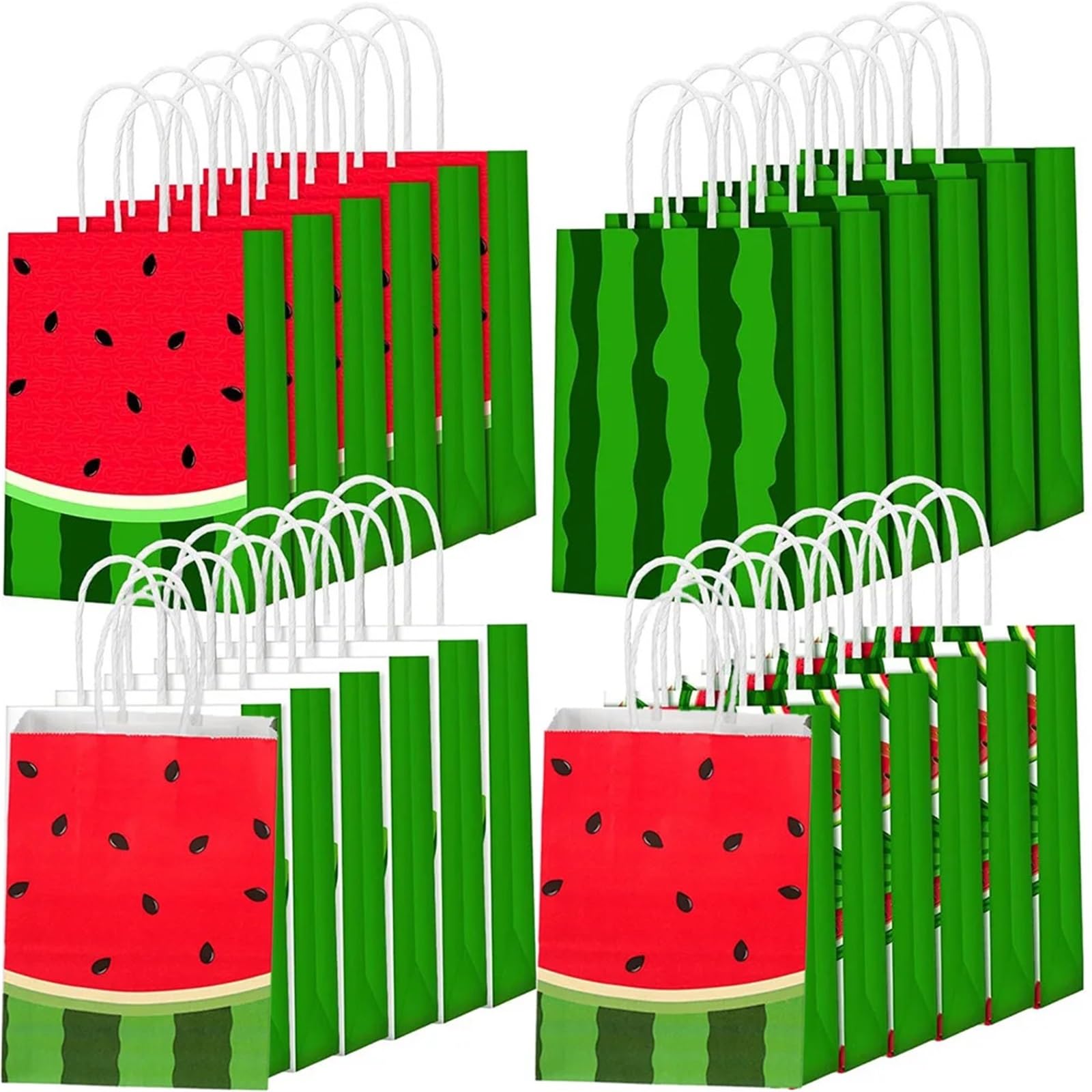 20 Stück süße Wassermelonen-Geschenktüten aus Kraftpapier für Partys