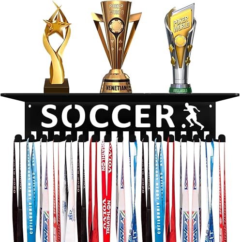 Soporte para medallas, soporte de cinta, estante de exhibición de medallas de pared, organizador de trofeos de metal, marco de premios, cinta de