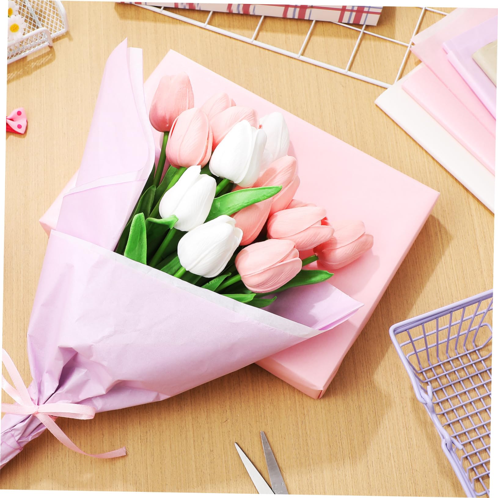 DOITOOL Carta Velina per Confezioni Regalo 80 Fogli 50x70 Cm Carta Spessa Design Colorato per Incartare Fiori e Oggetti di Diverse Forme