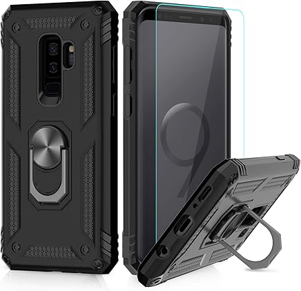 LeYi Funda Samsung Galaxy S9 Armor Carcasa con 360 Anillo iman Soporte Hard PC y Silicona TPU Bumper antigolpes Fundas Carcasas Case para movil Samsung S9 con HD Protector de Pantalla,Negro LeYi Funda Samsung Galaxy S9 Armor Carcasa con 360 Anillo iman Soporte Hard PC y Silicona TPU Bumper antigolpes Fundas Carcasas Case para movil Samsung S9 con HD Protector de Pantalla,Negro