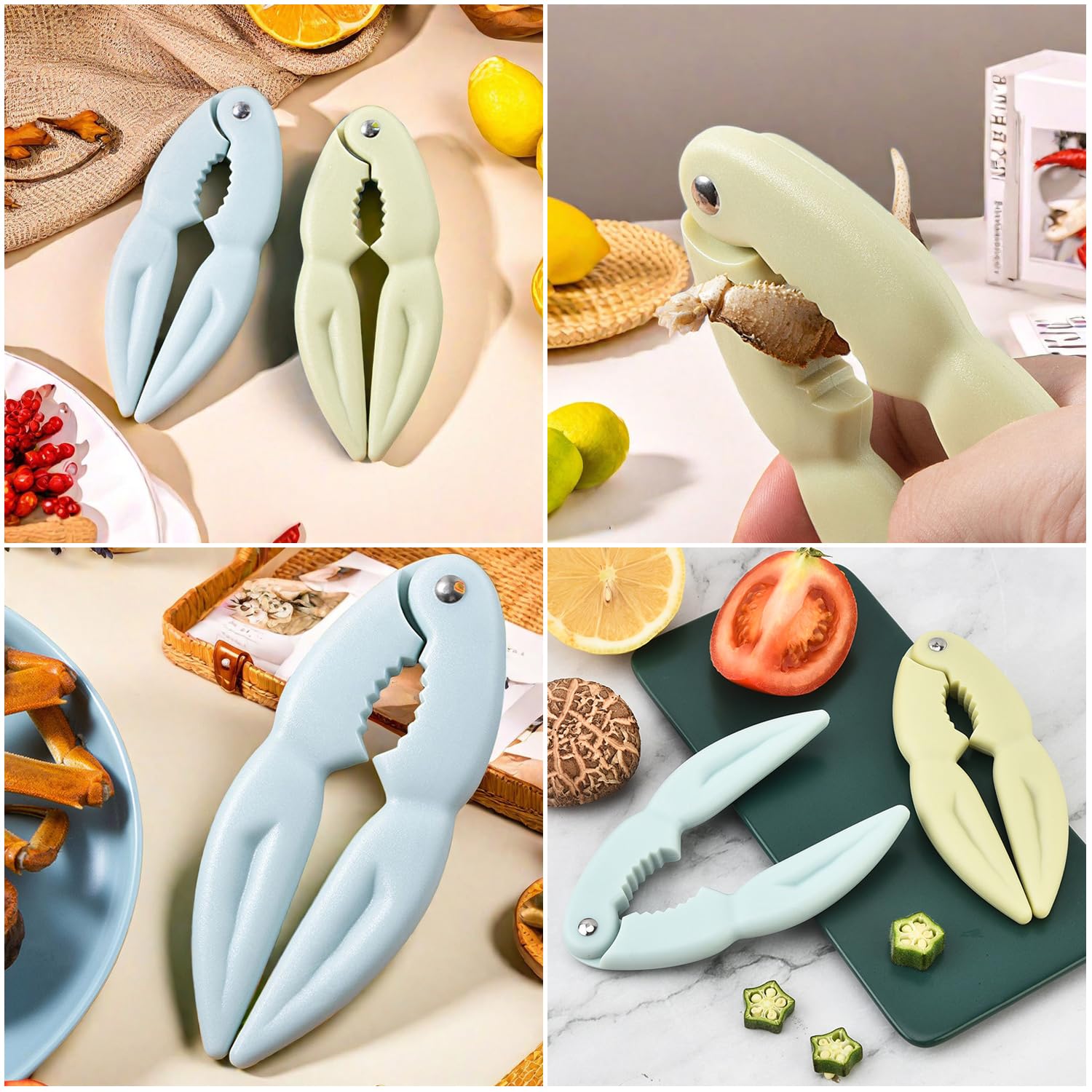 Juego de 6 herramientas para galletas de langosta, galletas de mariscos, galletas de patas de cangrejo, galletas de cangrejo, galletas de garra de cangrejo, cascanueces para agrietarse, comer