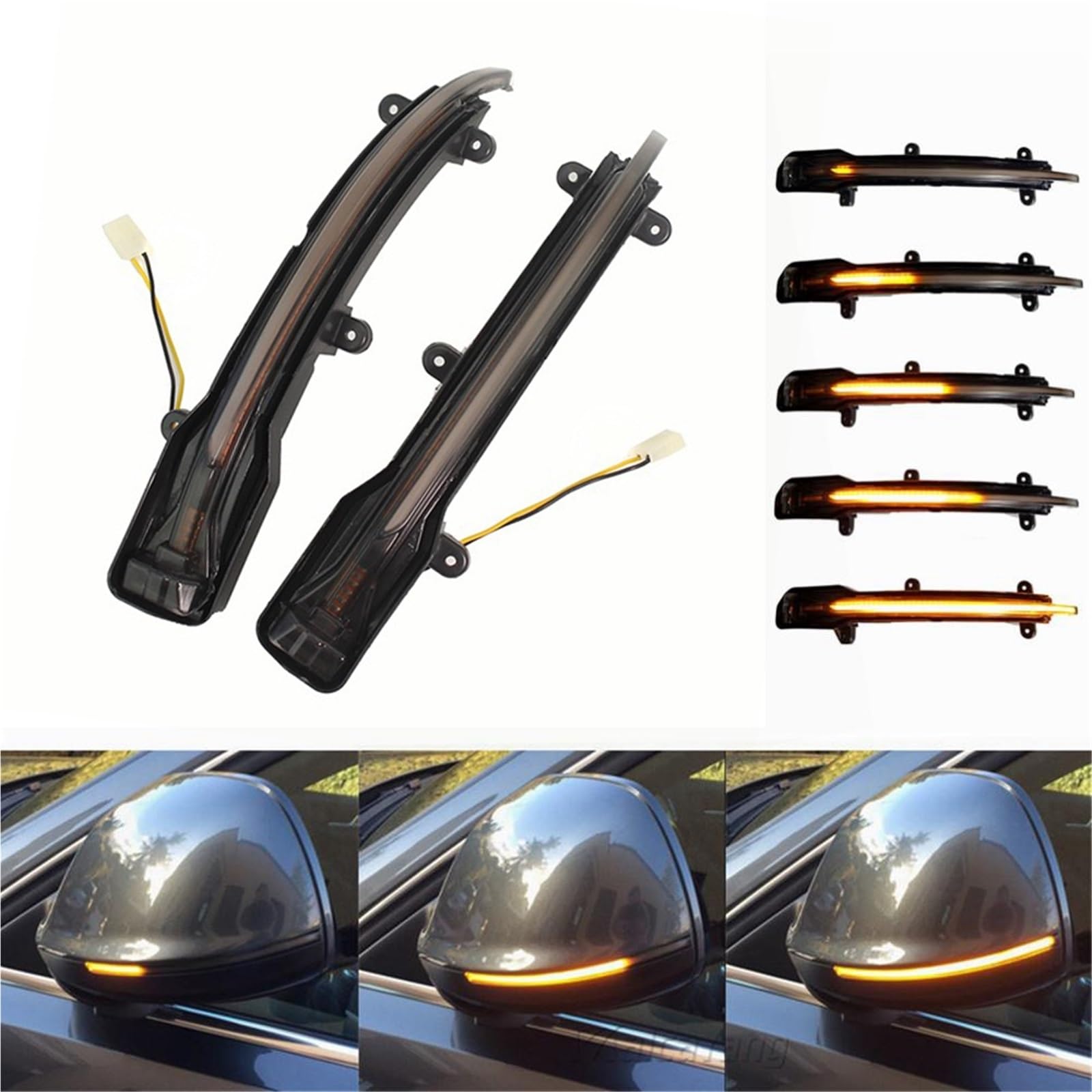 LED Intermitentes Laterales Luz Indicadora De Espejo Retrovisor LED con Señal Giro Dinámica para Q5 Q7 2009 2010 2011 2012 2013 2014 2015 2016 LED Señal Giro