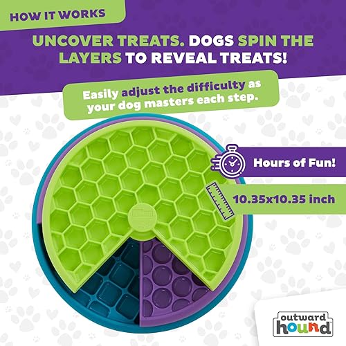 Miniatura 6 de Outward Hound by Nina Ottosson Lickin' Layers Comedero de rompecabezas para perros, juguete de enriquecimiento de nivel 2, multicolor