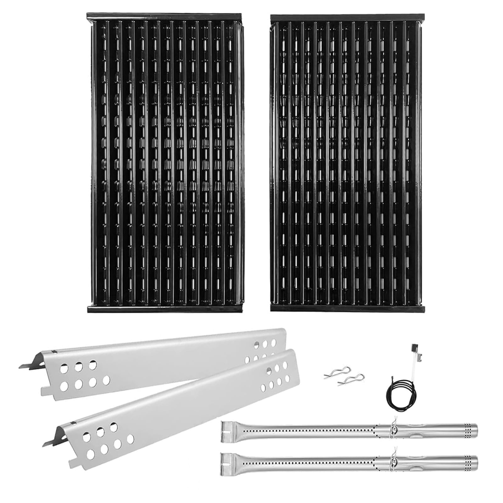 BBQration Grill Replacement Parts for Charbroil Performance TRU-Infrared 463633316 463672016 463672216 463672019 463672219 463672419, 17" G460-0500-W1 Porcelain Steel Grate, Heat Tent and Burner