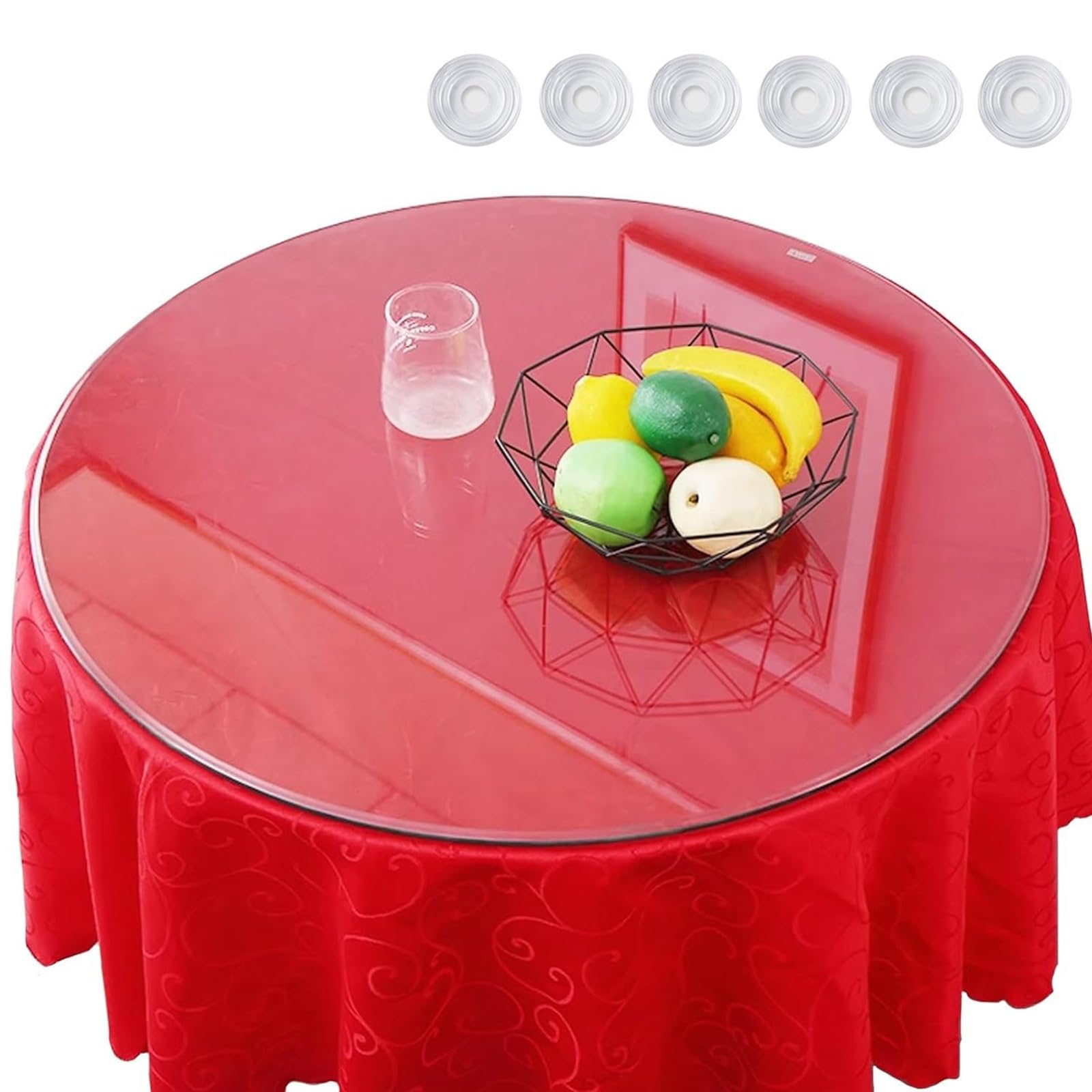 Plateau de table rond en verre trempé cuisine salle à manger café 800mm