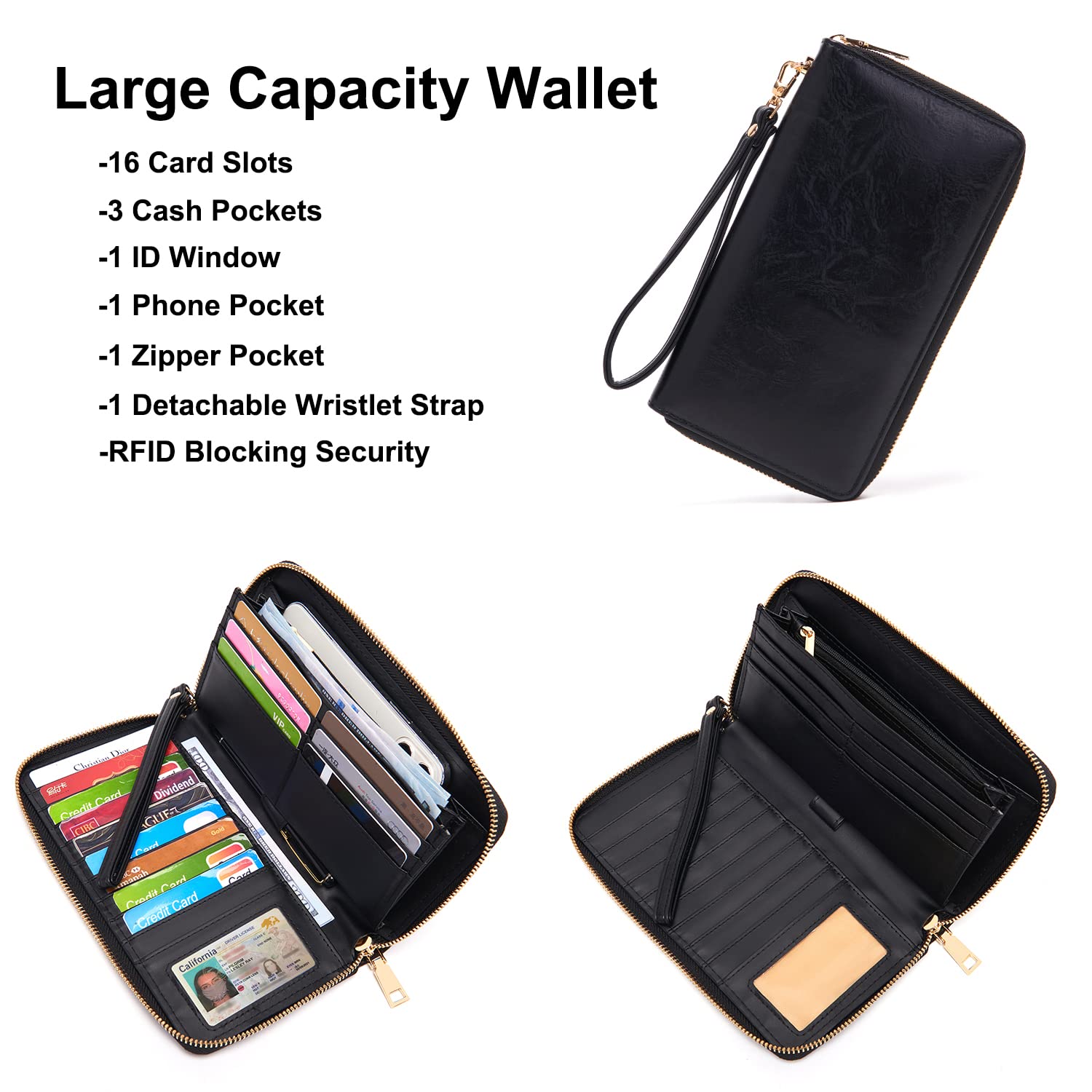 Mochila de moda para mujer, bolsos de diseño multiusos, bolso de hombro de cuero de la PU de viaje, cartera de 2 piezas, Negro, Mochilas Tote
