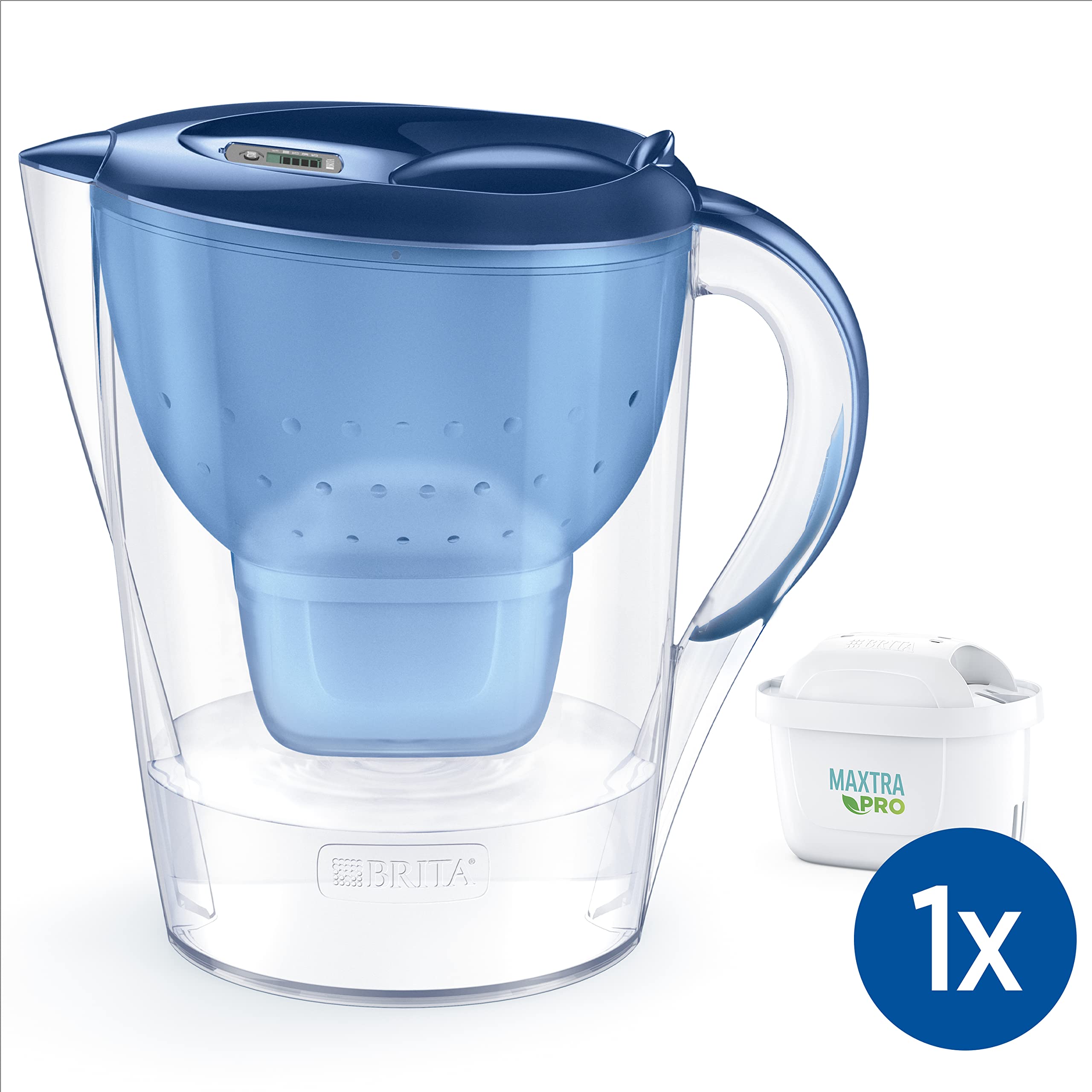 BRITA Jarra con filtro de agua Marella XL azul (3,5 l) incl. 1x cartucho MAXTRA PRO All-in-1 & Cartucho de filtro de agua MAXTRA PRO All-in-1 pack 6 NUEVO