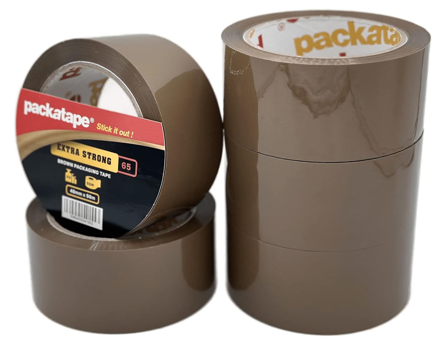 Packatape Packing Tape Extra Strong 5 Rolls Brown Packaging Tape 48mm x