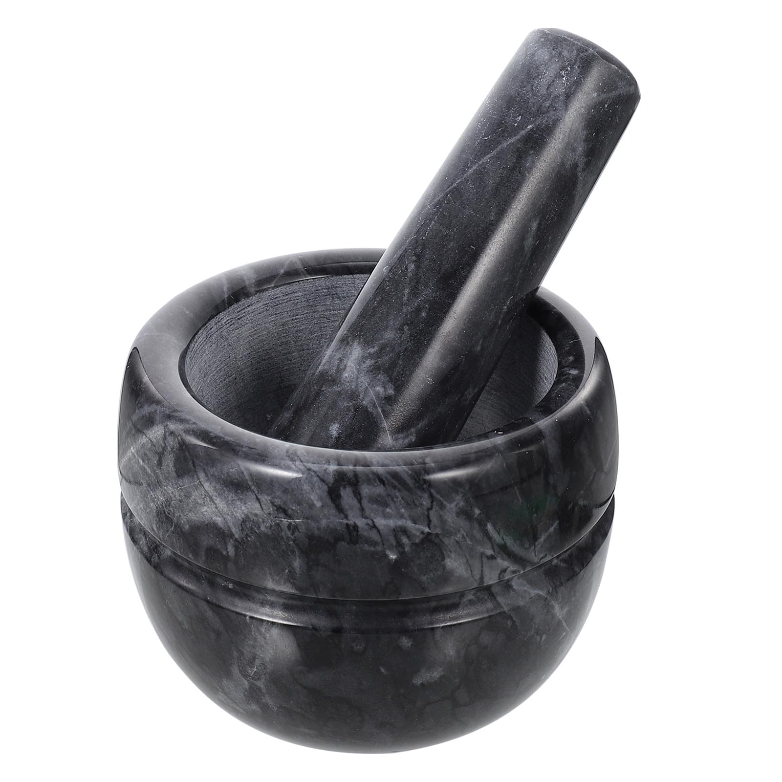 Beaupretty Schwarzer Marmor Knoblauch Zerkleinerungstopf mit Ergonomischem Stiel Praktischer Küchenhelfer für Restaurant und Zuhause Einfache Reinigung und Stilvolles Design