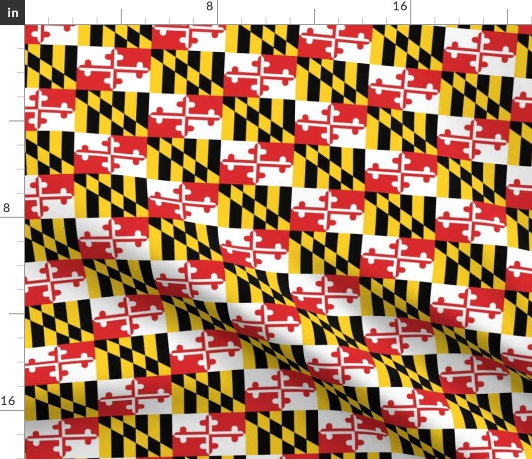 Spoonflower Fabric - Maryland Flags Small Flag Naval State Printed on Petal Signature Cotton Fabric by The Yard - Sewing Quilting Apparel Crafts Decor