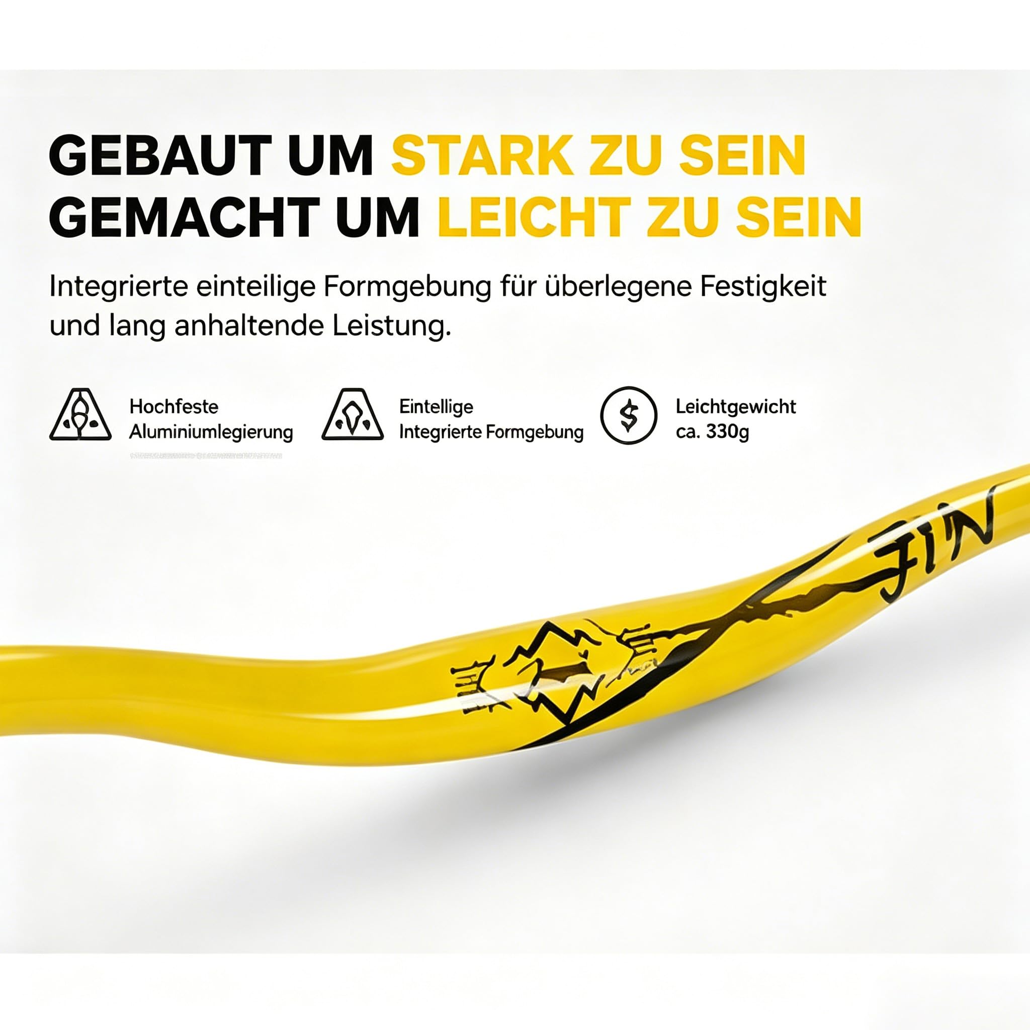 Manillar alto de 31,8 mm MTB 780 mm 35 mm Rise aluminio manillar (amarillo2
