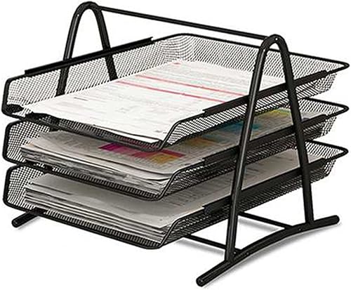 Revistero Archivo Revista Carpeta Titular Archivo Rack 3 Capas De Malla Metálica Administrador De Archivos Escritorio De Oficina Revista Bandeja De