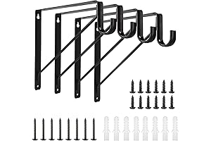 4 Pack Heavy Duty Closet Rod and Shelf Brackets, Wall Mounted Closet...