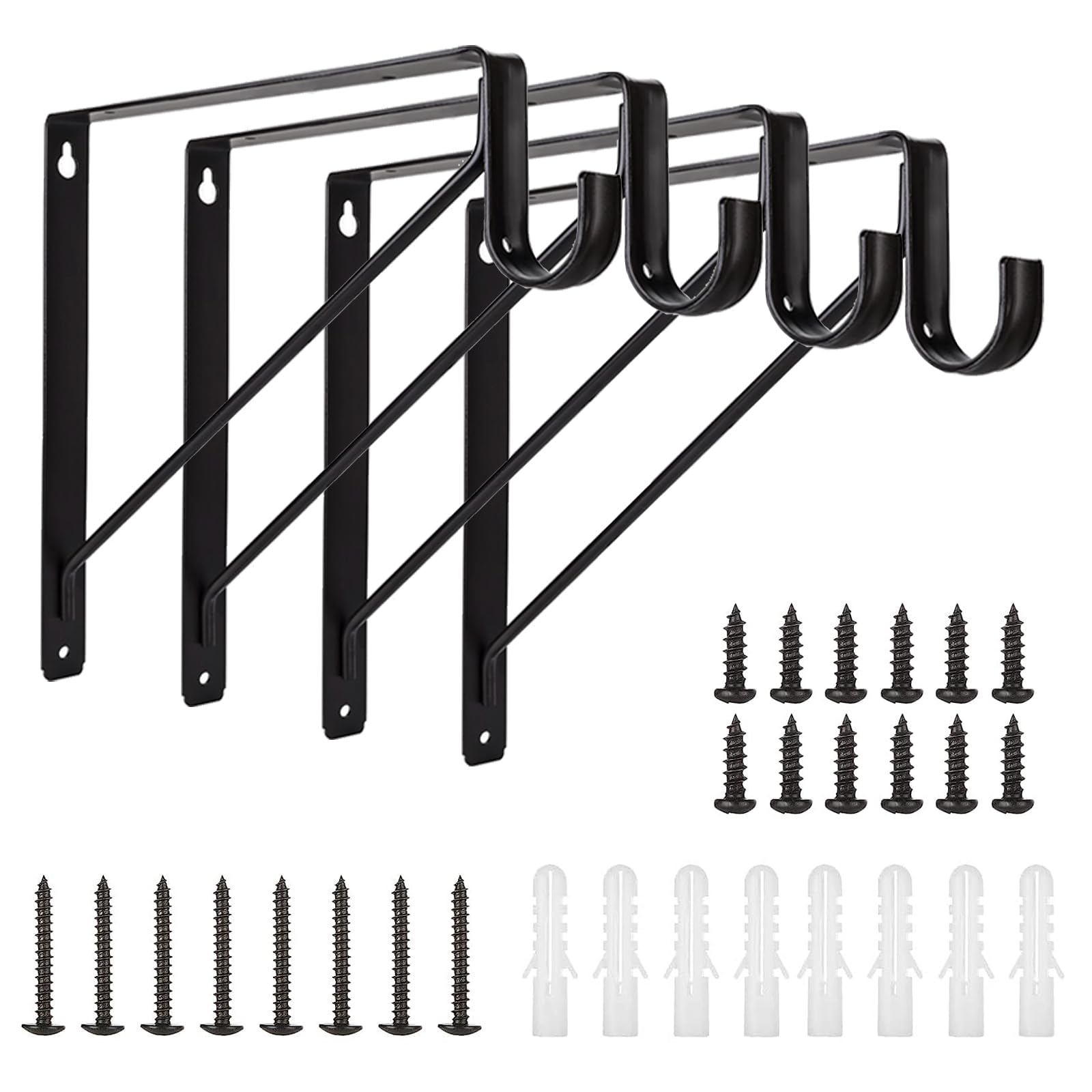 Snapklik.com : KOVOSCH 4 Pack Heavy Duty Closet Shelf & Rod Brackets