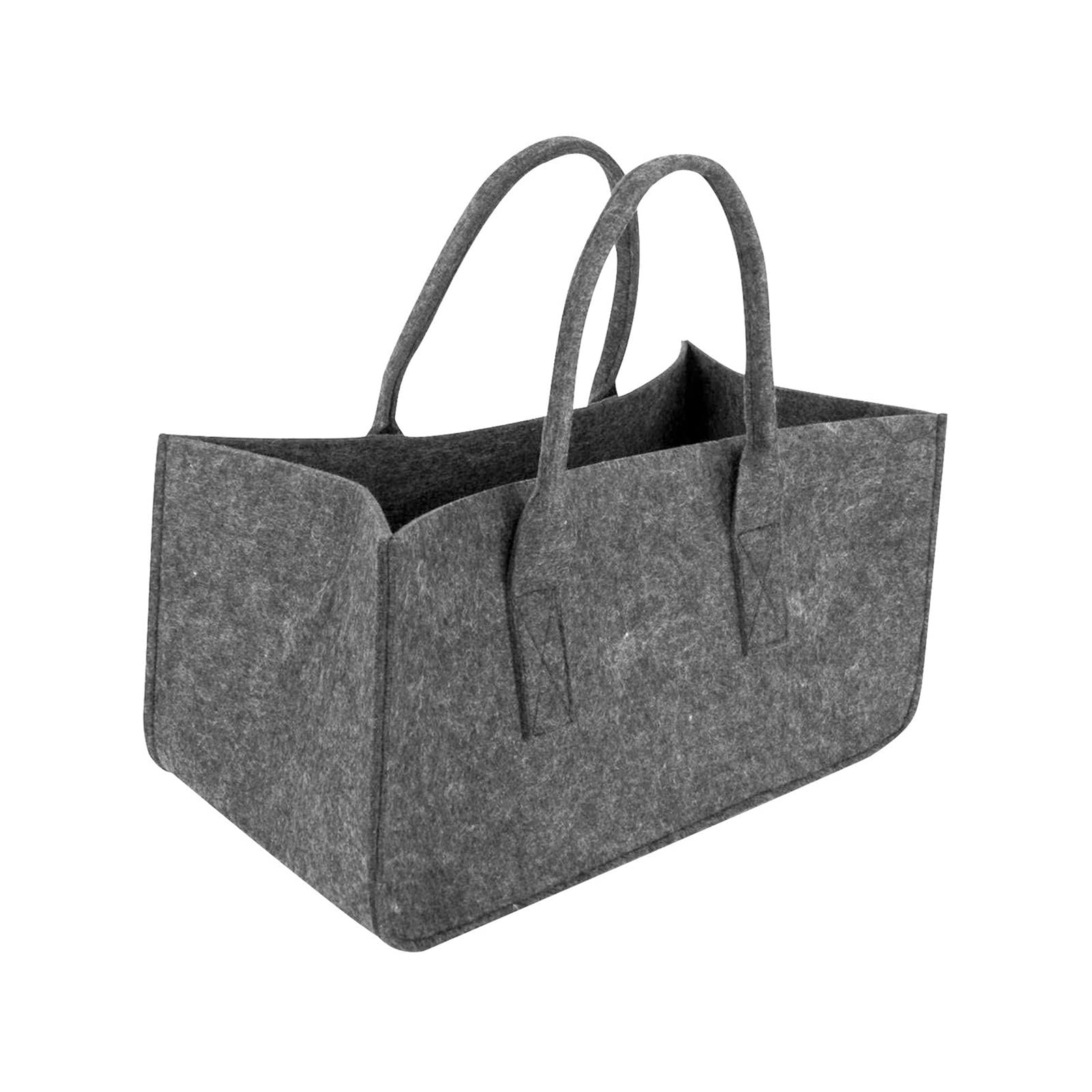 Borsa per Legna da ardere in Feltro di Grande capacità – Porta giornali e Borsa per la Spesa per riporre e Portare la Legna da ardere (Ottone)