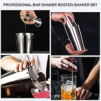 Vista 7 de Mwellewm Cocktail Shaker Boston Shaker Set 15 Pcs Professional Bartender Kit Bar Shaker Stainless Steel Drink Shaker Bartending Martini Shaker Tin