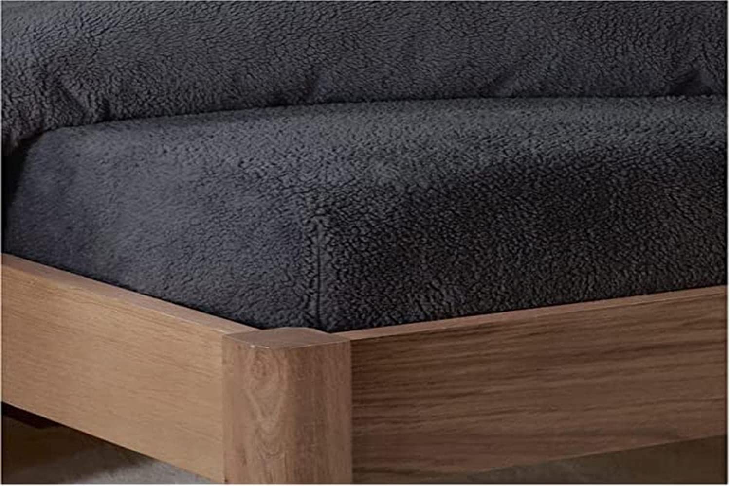 Sleepdown Teddy Fleece Fitted Sheet Plain Thermal Warm Cosy Super Soft Bedsheet Bed Linen - Single - Charcoal, 5056242841661