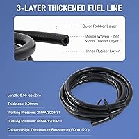 Vista 4 de Kit de bomba de combustible eléctrica universal de 12V, 3-6 PSI, baja presión con filtros de combustible, 10 abrazaderas de manguera, 6.56 pies