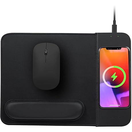 15W Qi Wireless Charging Mouse Pad with Wrist Support