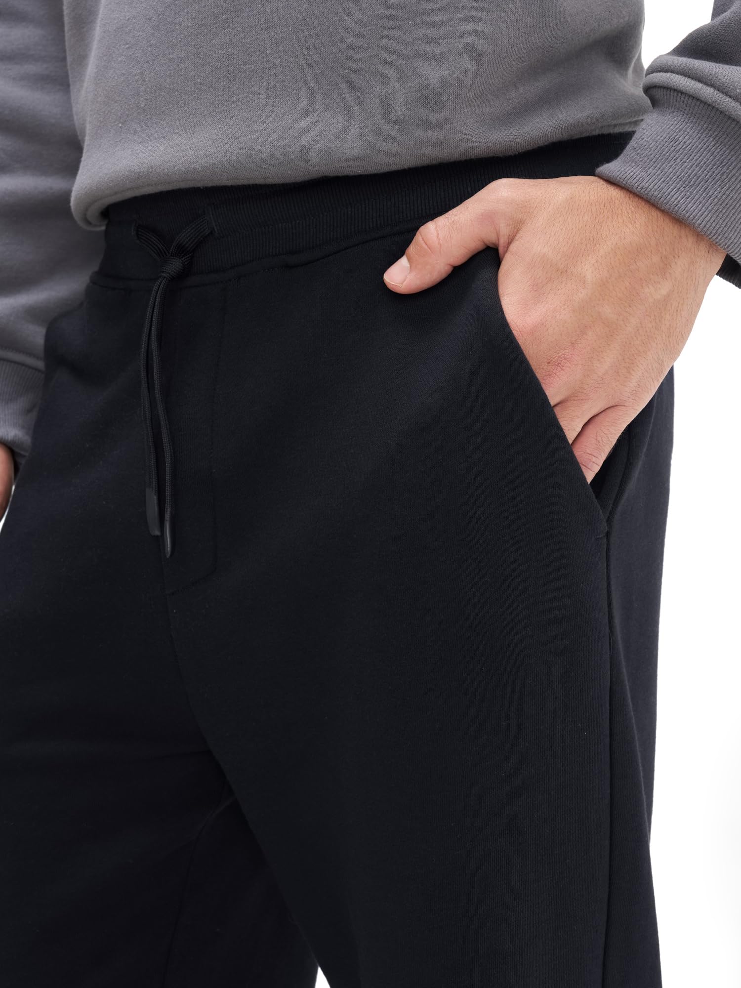 XYXX Pantalón de chándal de algodón peinado liso para hombre | Pantalón de chándal para hombre | Cordón | Ajuste sólido y relajado