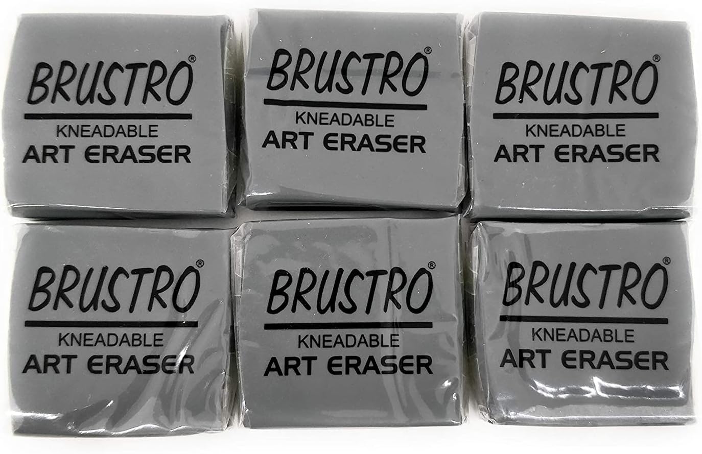 BRUSTRO kneadable Art Eraser Pack of 6 with Blending Stump Set