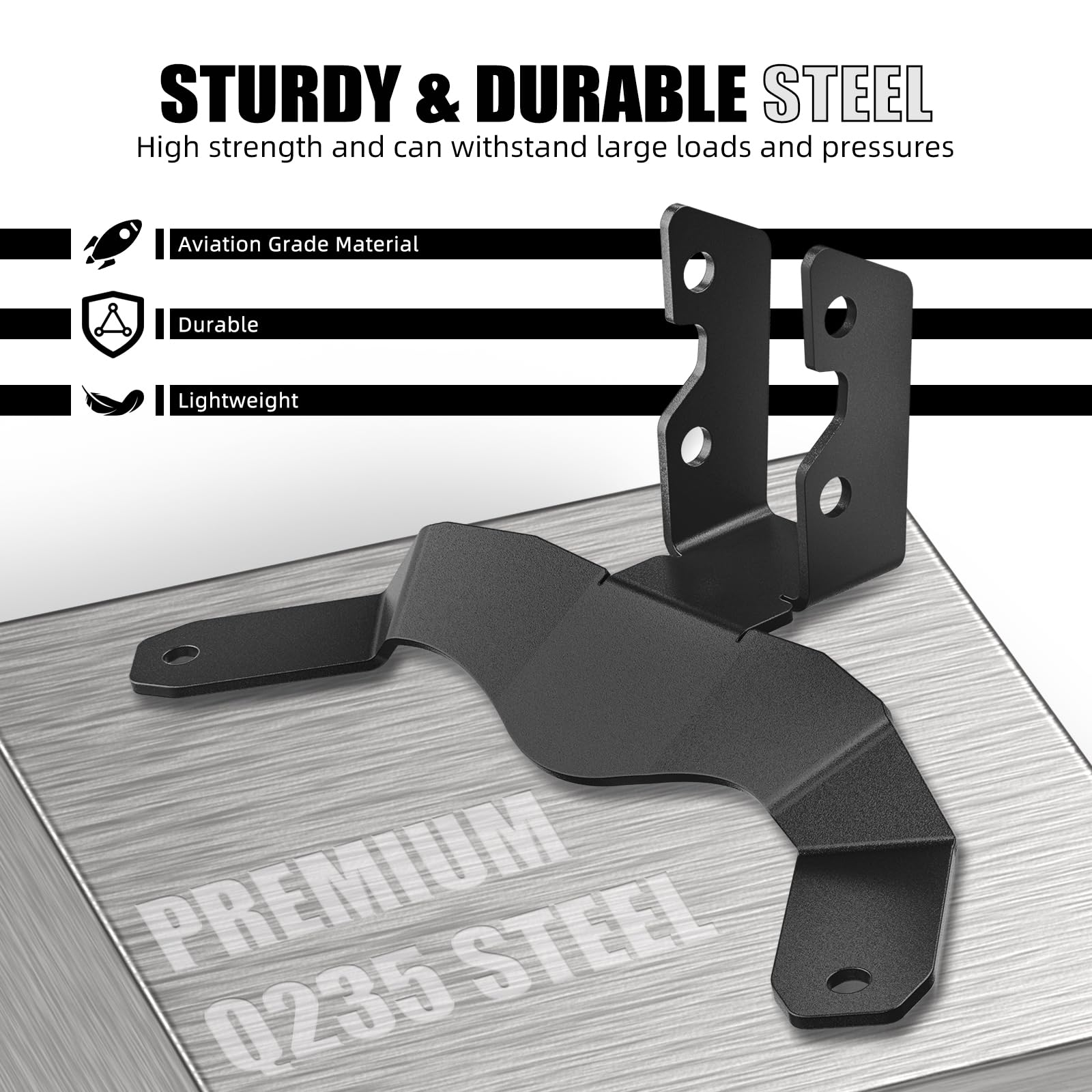NICECNC Staffa per faretto ausiliaria staffa per fendinebbia compatibile with Tenere 700/XTZ700 2019-2023, Tenere 700 World Raid 2022, vedi montaggio, nero
