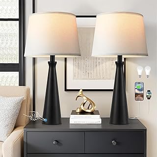 Seealle Modern Table Lamps Set of 2 - Touch Bedside Lamp for Nightstand ...