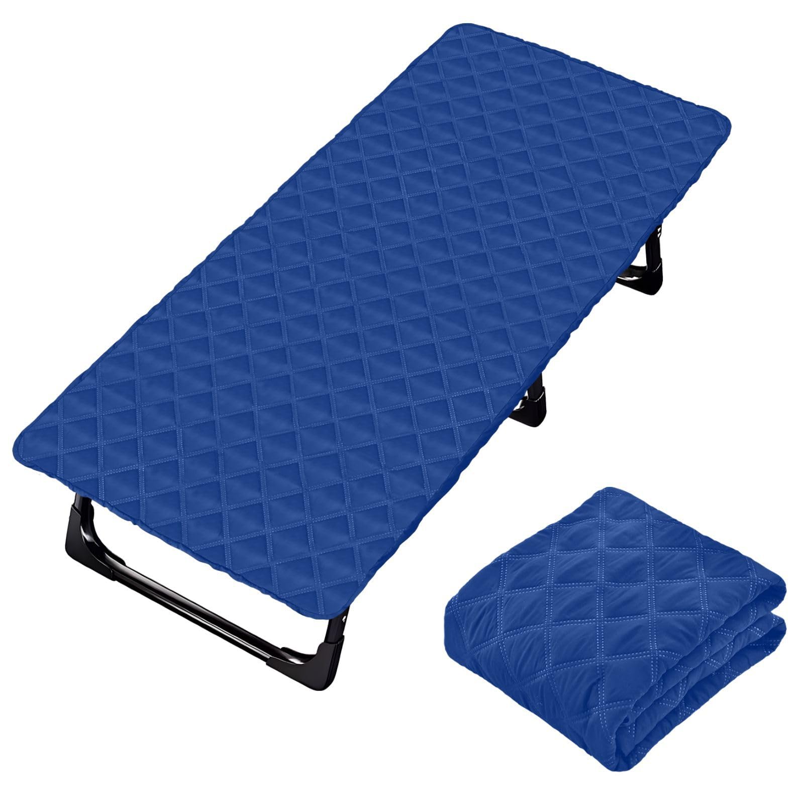 Dark Blue Plain Toddler Bed Sheet Portable Waterproof Cot Sheet for Fold Up Cot for Toddlers Baby Travel 50' x 25' (Bed Not Included)